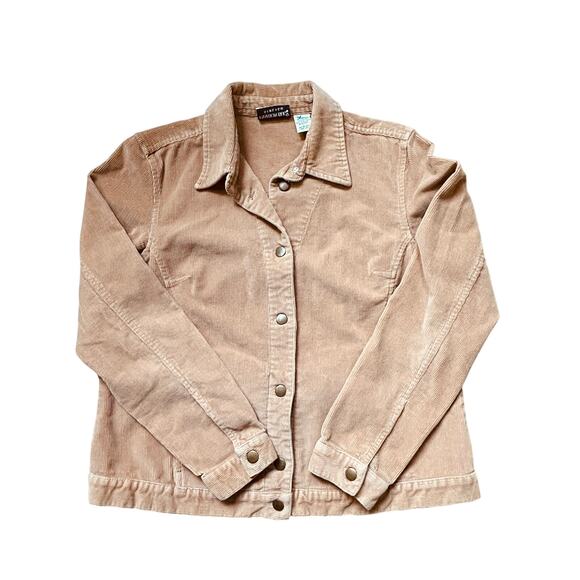 Y2K Vintage Corduroy Jacket Camel Brown Chore Jacket Stretch Fashion Bug Large - Picture 1 of 6